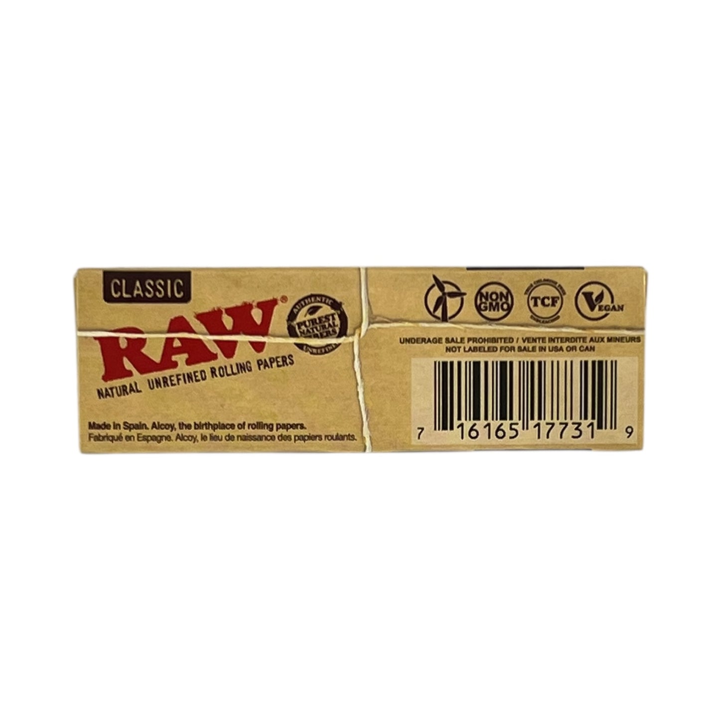 RAW Classic 1¼ Rolling Papers – Unbleached Spanish Size | 50 Leaves