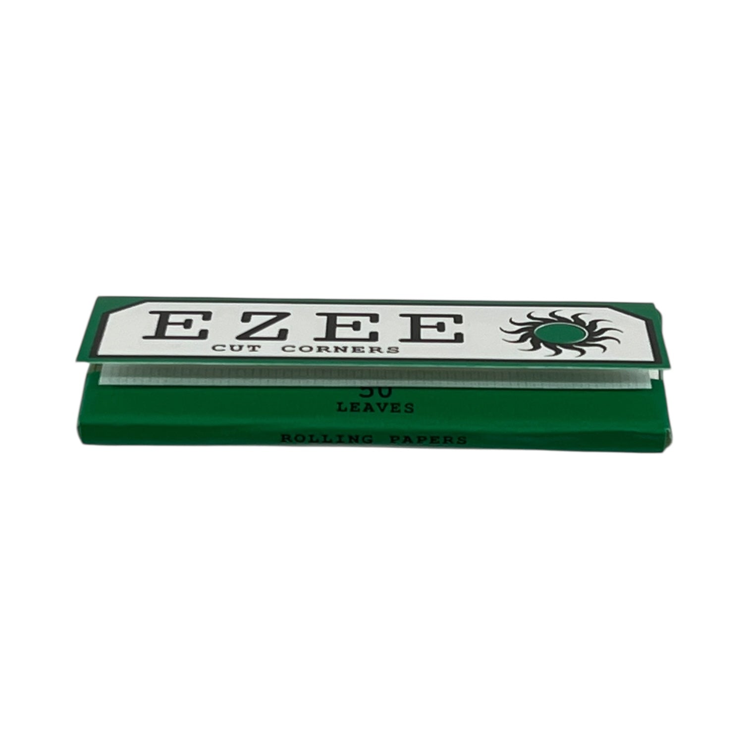 Green and white rolling paper with 'Ezee' branding on a white background