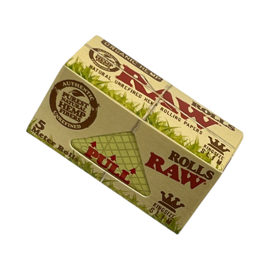 RAW Organic Hemp 5m King Size Slim Rolling Paper Roll – Unbleached & Organic