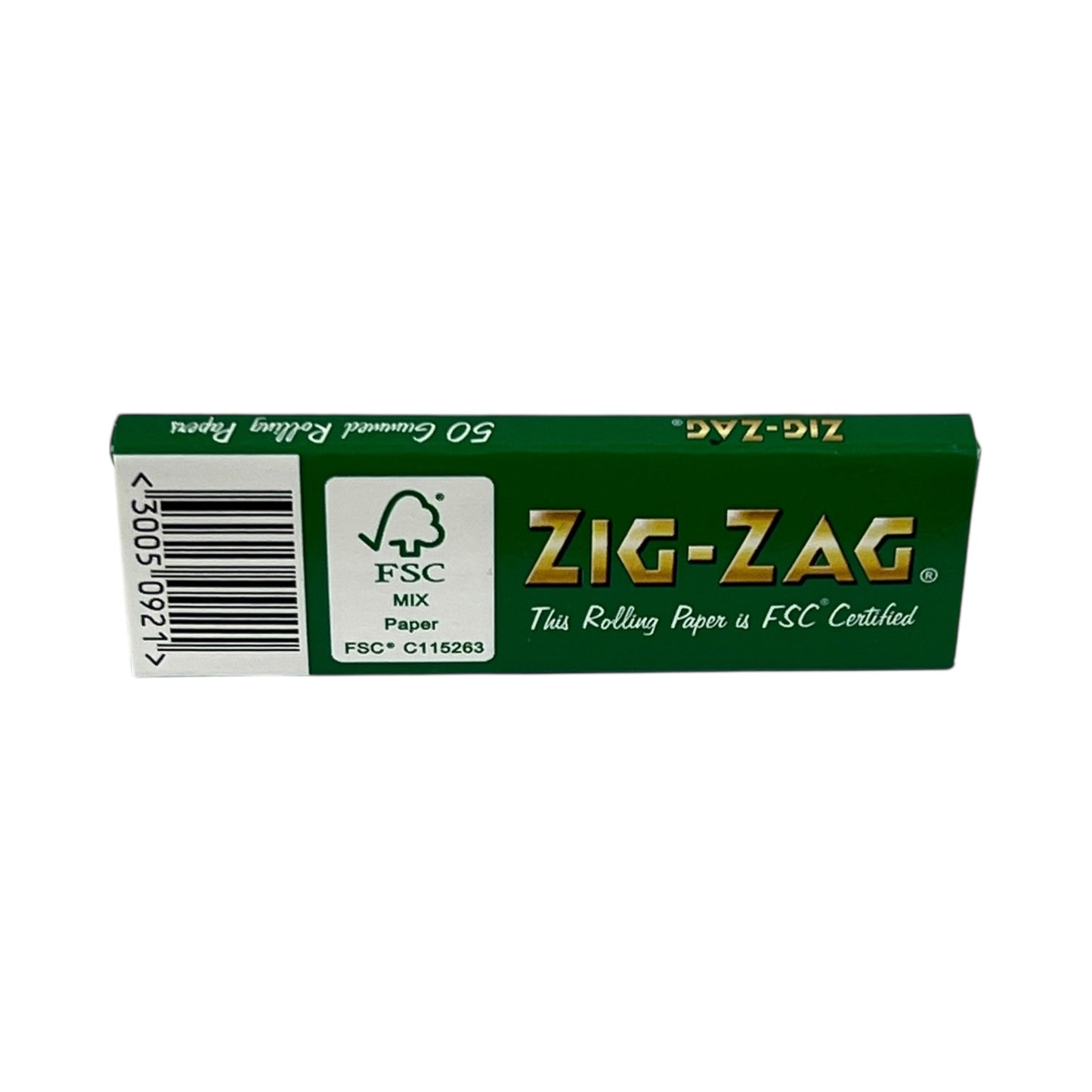 Zig-Zag Green Regular Rolling Papers – Medium Weight Cut Corners | 50 Leaves